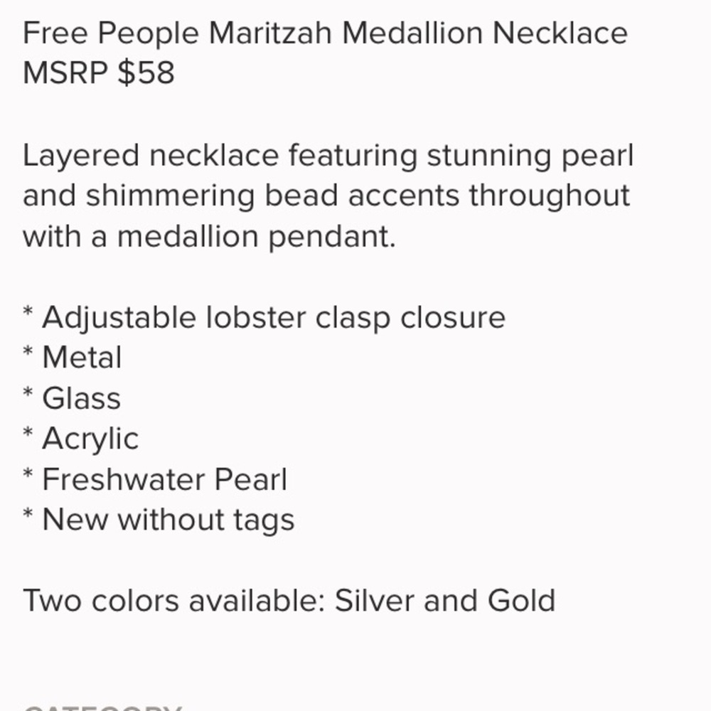 NWT free People Maritzah Medallion Necklace - Picture 5 of 6